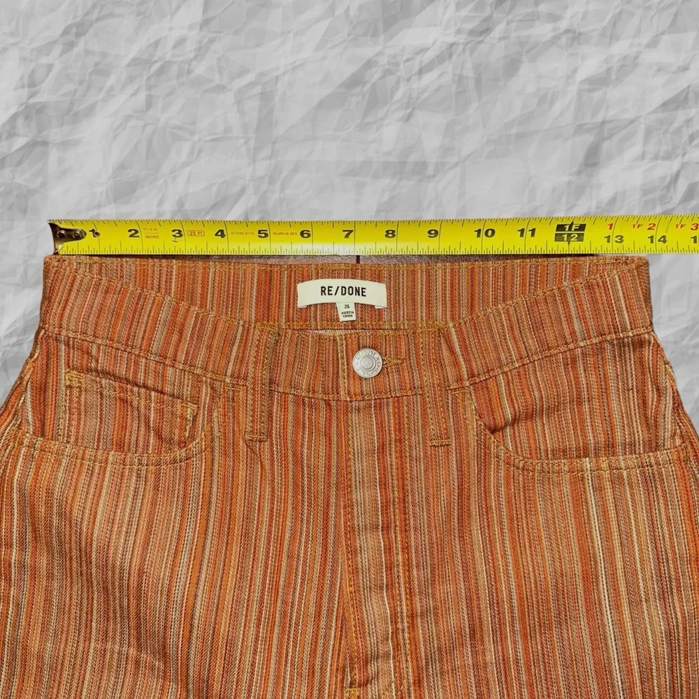 Re/done 70’s Bootcut High Rise Denim Stripe 26(27X32) Rust Tan Button‎ Fly Retro - Picture 5 of 7
